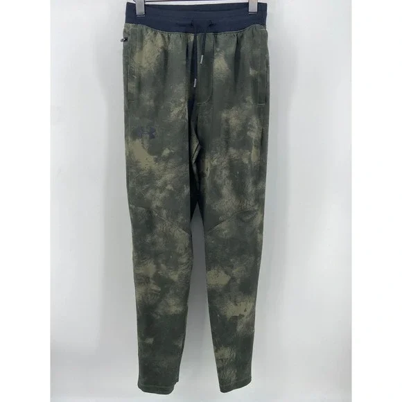 Under Armour Joggers Mens Small Green Camo Sportstyle Elite Gym Pants Light Run - Picture 1 of 9